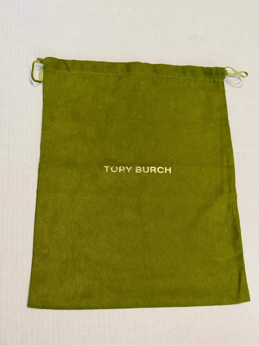 Tory Burch Olive Green Drawstring Dust Bag 12x15 Shoes/Purse